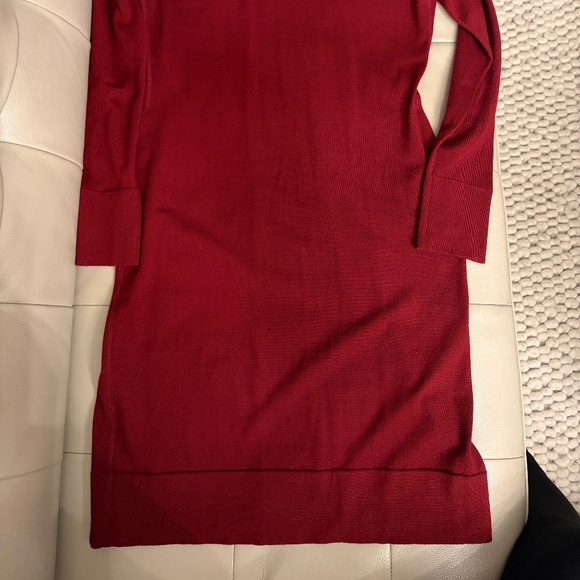 Jason Wu V-Neck Dress, Burgundy,  Medium - Picture 2 of 7
